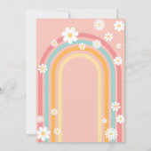 Groovy Baby Boho Daisy Rainbow Baby Shower Einladung (Rückseite)