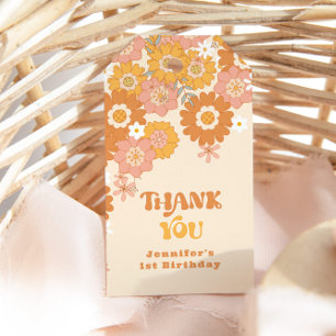 Groovy baby Boho Retro 70er Babydusche Danke Geschenkanhänger