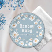 Groovy Baby Boy Daisy 70er Retro Babydusche Pappteller
