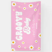 Groovy Baby Daisy Blume Floral Pink Babydusche Banner (Vertikal)