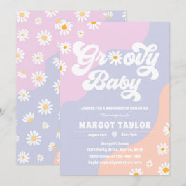 Groovy Baby Daisy Boho Hippy Vibes Baby Shower Einladung