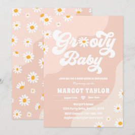 Groovy Baby Daisy Boho Hippy Vibes Baby Shower Einladung