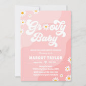 Groovy Baby Daisy Boho Hippy Vibes Baby Shower Einladung (Vorderseite)
