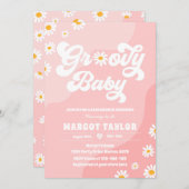Groovy Baby Daisy Boho Hippy Vibes Baby Shower Einladung (Vorne/Hinten)