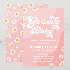 Groovy Baby Daisy Boho Hippy Vibes Baby Shower Einladung