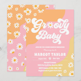 Groovy Baby Daisy Boho Hippy Vibes Baby Shower Einladung