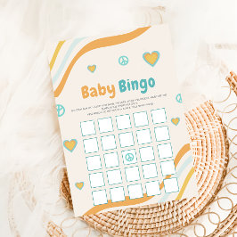 Groovy Baby Dusche Bingo Geschenk Retro Game Card Einladung
