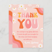 Groovy Baby Dusche Danke Karte | Groovy Shower (Vorne/Hinten)