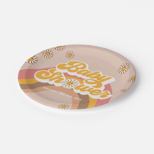 Groovy Baby Dusche Party Teller (Schrägansicht)