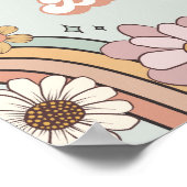 Groovy Baby Dusche Retro Begrüßungszeichen Poster (Ecke)