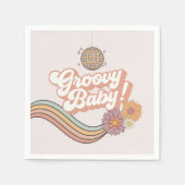 Groovy Baby Dusche Retro Party Teller Serviette (Vorderseite)