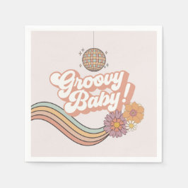 Groovy Baby Dusche Retro Party Teller Serviette