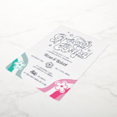 Groovy Baby Gender Reveal Foil Invitation Folieneinladung (Gedreht)