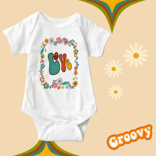 Groovy Baby LIEBE Blume Power 70er Jahre inspirier Baby Strampler