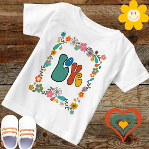 Groovy Baby LIEBE Blume Power 70er Jahre inspirier Baby T-shirt