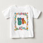 Groovy Baby LIEBE Blume Power 70er Jahre inspirier Baby T-shirt (Vorderseite)