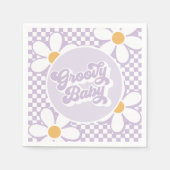 Groovy Baby Lila Daisy Schachbrett Serviette (Vorderseite)