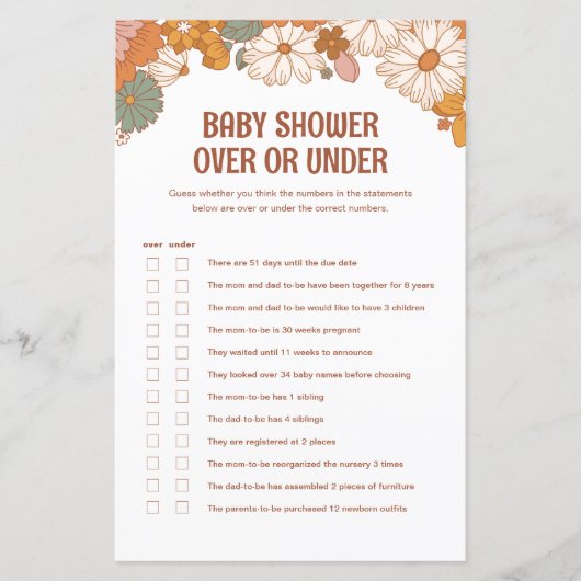 Groovy Baby Over oder Under Game (Vorderseite)