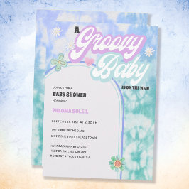 Groovy Baby Pastel Gefärbte Krawatte Babydusche Einladung