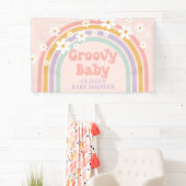 Groovy Baby Pastel Regenbogen Babydusche Banner (Insitu)