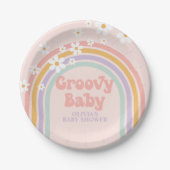 Groovy Baby Pastel Regenbogenpapier Teller (Vorderseite)