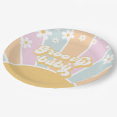Groovy Baby pastel Retro Baby Dusche Pappteller (Schrägansicht)