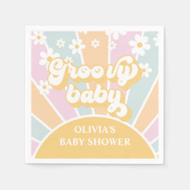 Groovy Baby pastel Retro Baby Dusche Serviette
