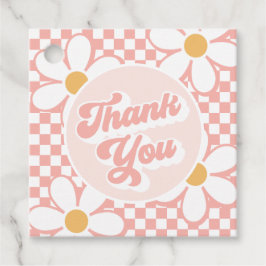 Groovy Baby Pink Karo Daisy Vielen Dank Geschenkanhänger