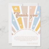 Groovy Baby Pink Retro Baby Dusche Vielen Dank Dankeskarte (Vorderseite)