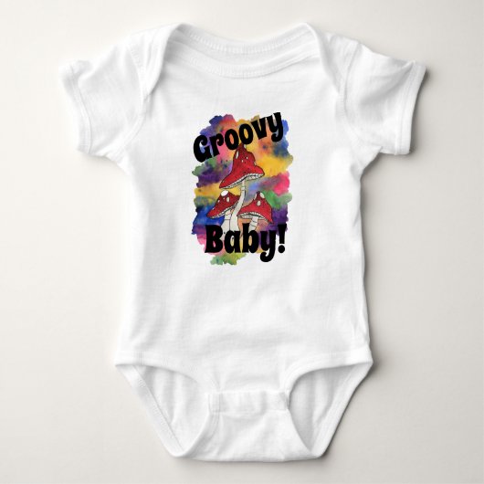 Groovy Baby! Psychedelic Krawatte-Farbstoff Baby B Baby Strampler (Vorderseite)