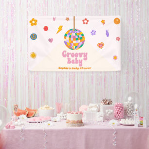 Groovy Baby Retro 70er Disco Ball Baby Shower Banner