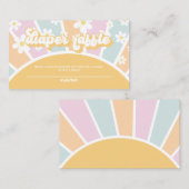 Groovy Baby Retro Baby Shower Diaper raffle Enclos Begleitkarte (Vorne/Hinten)