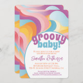 Groovy Baby Retro Boho Wave Baby Dusche Einladung (Vorne/Hinten)
