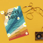 Groovy Baby Retro Daisy Baby Shower Einladung