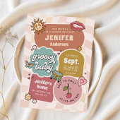 Groovy Baby Retro Daisy Baby Shower Einladung