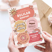 Groovy Baby Retro Daisy Baby Shower Einladung