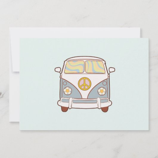 Groovy Baby Retro Rainbow Baby Dusche Party Foto Einladung (Rückseite)