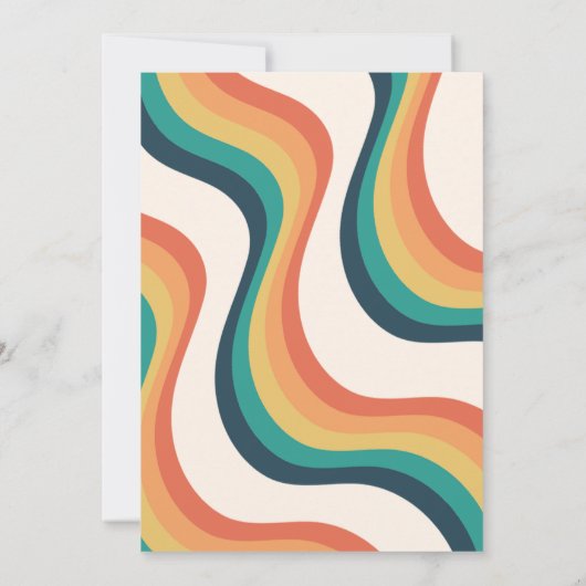 Groovy Baby Retro Rainbow Baby ShowParty Einladung (Rückseite)