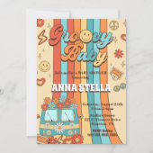 Groovy Baby Retro Rainbow Baby ShowParty Einladung (Vorderseite)
