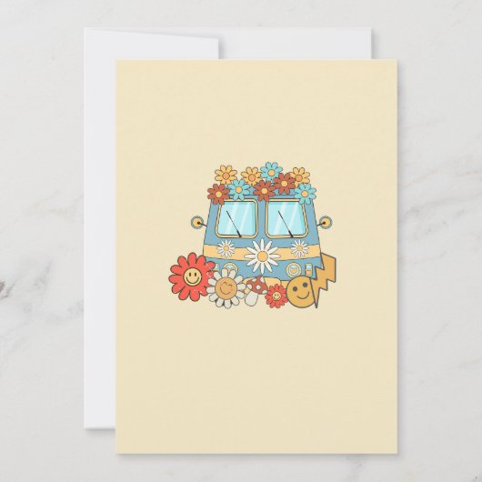 Groovy Baby Retro Rainbow Baby ShowParty Einladung (Rückseite)