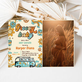 Groovy Baby Retro Rainbow Baby ShowParty Einladung