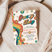 Groovy Baby Retro Rainbow Baby ShowParty Einladung
