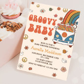 Groovy Baby Retro Rainbow Baby ShowParty Einladung