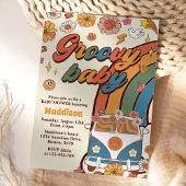 Groovy Baby Retro Rainbow Baby ShowParty Einladung