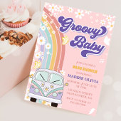 Groovy Baby Retro Rainbow Baby ShowParty Einladung