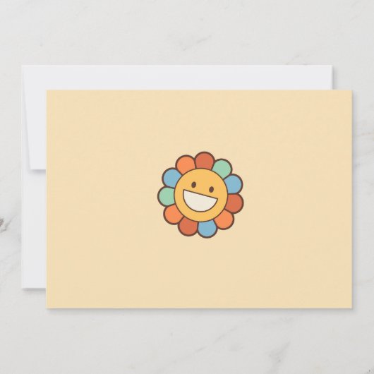 Groovy Baby Retro Rainbow Baby ShowParty Einladung (Rückseite)