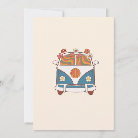 Groovy Baby Retro Rainbow Baby ShowParty Einladung (Rückseite)