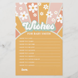 Groovy Baby Retro Sonnenschein-Wünsche für Baby Flyer