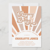 Groovy Baby Retro Sun Bohemisch Baby Dusche Einladung (Vorderseite)