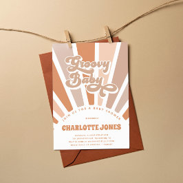 Groovy Baby Retro Sun Bohemisch Baby Dusche Einladung